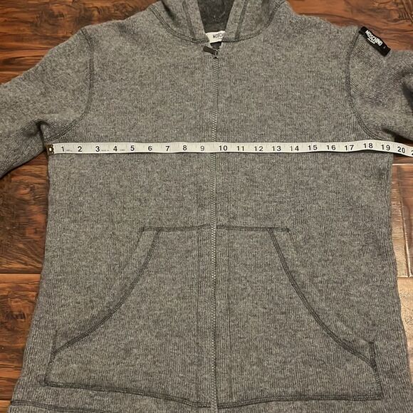 Moschino Gray Wool Blend Zipper Closure Hoodie - Picture 7 of 10